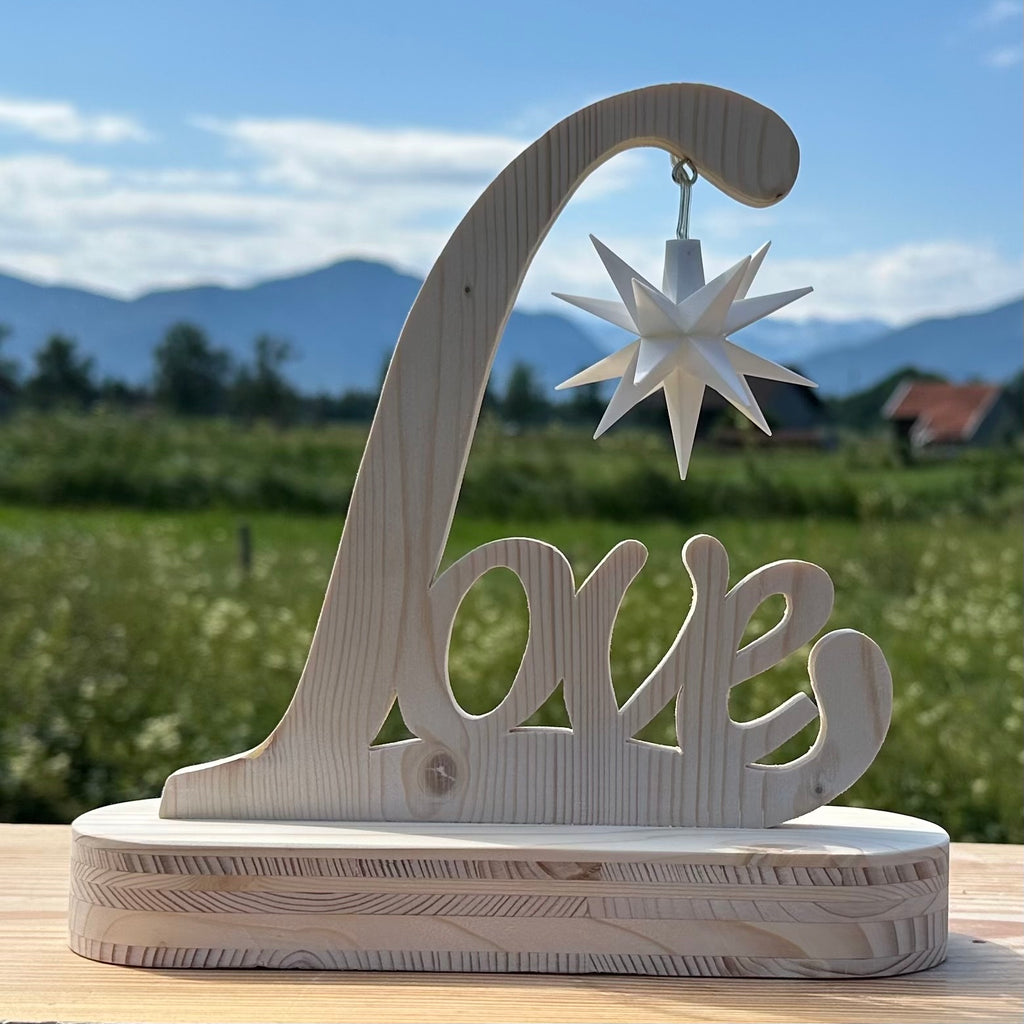 Love – Sternhalter aus Holz