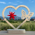 Holz-Herz mit Schmetterling