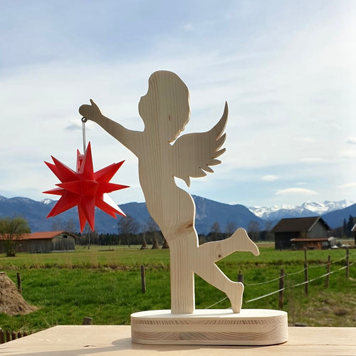 Engelchen tanzend – Sternhalter aus Holz