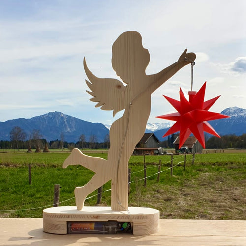 Engelchen tanzend – Sternhalter aus Holz